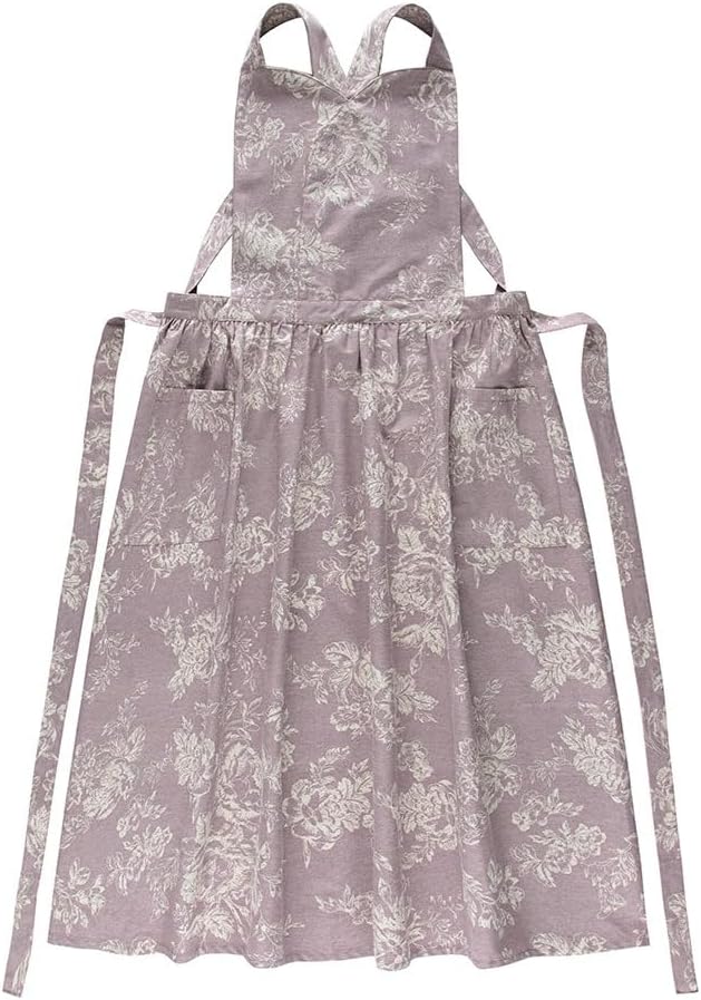 Floral Cotton Waterproof Adult Kitchen Apron Adjustable Cooking Baking Garden Chef Apron with Pocket