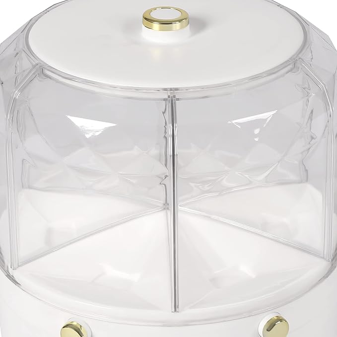 Rice Dispenser 6 Grids Dry Food Storage Containers 360° Rotating Cereal Dispenser for Kitchen Pantry Organization, Storage Bucket for Small Grains, Beans, Rice (6 Grids - A02)