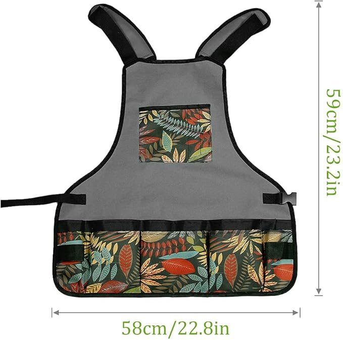 Laelr Garden Apron Oxford Cloth Work Apron With Pockets Adjustable Heavy Duty Tool Apron for Men & Women