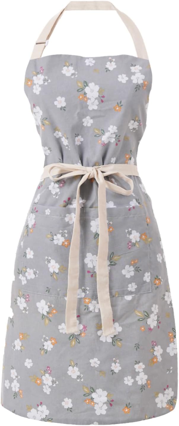 Aoomzoon Kitchen Aprons for Women with 2 Pockets,Double Sided Vintage Adjustable Apron for Gardening Cooking Arting Painting
