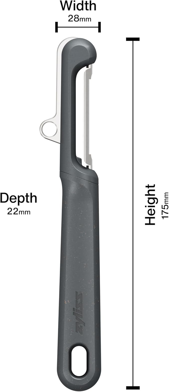 Zyliss Swivel Peeler – Ultra-Sharp Stainless Steel Blade for Potatoes, Carrots & Soft Fruits – Ergonomic Wheatstraw Grip – Built-in Eye Cutter & Safety Cover – Dishwasher Safe – Vegetable Peeler