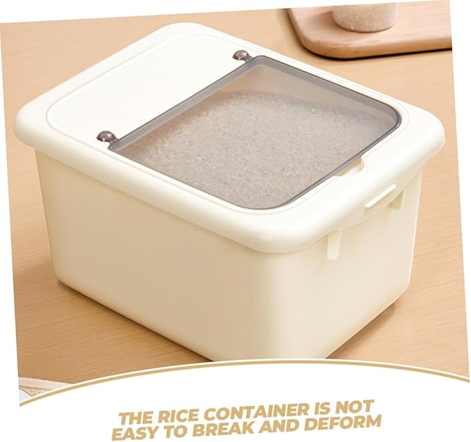 Alipis Rice Container with Clear Lid Airtight Storage Bucket for Grains Cereal and Pet Food Capacity Food Storage for Kitchen Pantry Organization