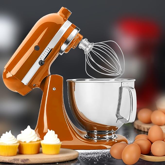 Whisk Attachment Stainless Steel Wires Whip K45WW Parts fit KitchenAid 4.5 and 5 QT Tilt Head Stand Mixer