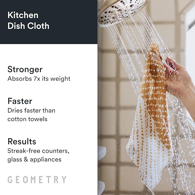 GEOMETRY Kitchen Dish Cloths - Quick Dry Dishcloths for Kitchen - Premium Dish Rags with Geoweave - 3-Pack Set Night Reeds