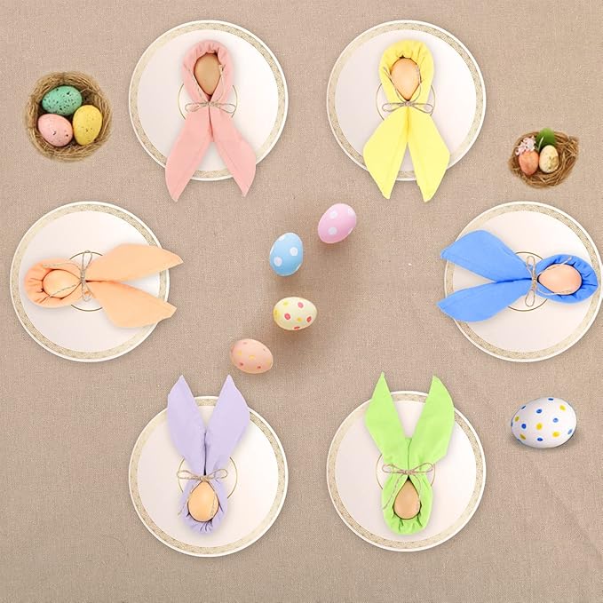 Cloth Napkins Set of 6, 18 x 18 Inches,Vibrant Spring Colors,100% Cotton Napkins for Dinner, Easter Table Decorations,Soft,Thick,Easy to Fold.(6 Colors)