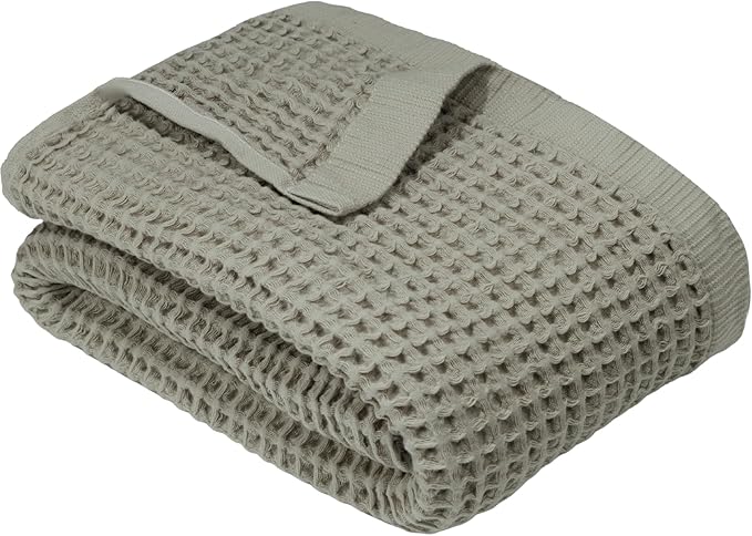 DEMMEX Organic Cotton Waffle Weave Turkish Bath Towel - Ultra Soft Lightweight Quick Dry, Oeko-Tex Certified, 100% Turkish Cotton (Beige, Large (60x30))