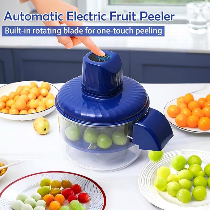 Electric Automatic Grape Peeling Machine,USB-C Charging,One-Button Garlic Peeler,Suitable for Small Fruits Such as Grapes, Garlic, Jujube, Etc.