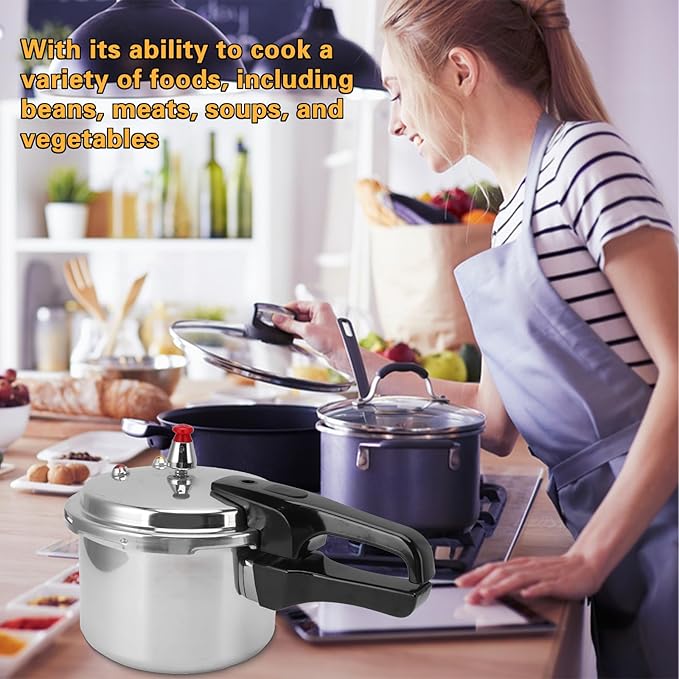 Small Pressure Cooker, Mini Aluminum Alloy Pressure Cooker with Magnetic bottom, Safety and Durable Compact Pressure Canner compatible for induction cookers and gas stoves (3L)