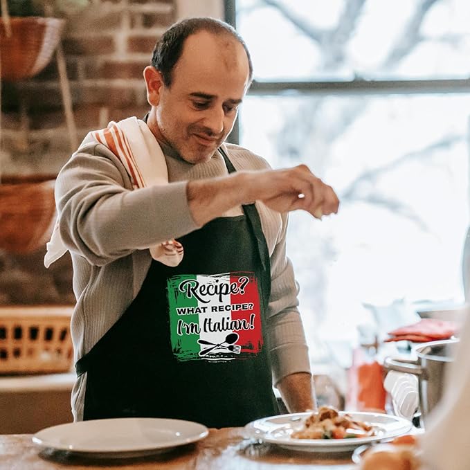 Chef Aprons for Men Women with Pockets, Kitchen Apron for Cooking Grilling Gifts for Dad Mom Birthday Christmas