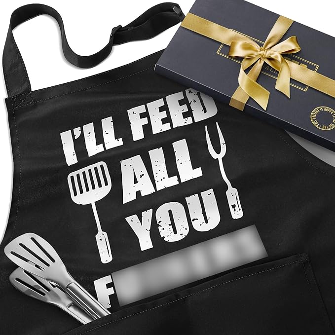 JDNFYGX Gifts for Men Dad Husband - Funny Kitchen Gifts for Men, Birthday Christmas Gifts, Cooking Aprons Gifts for father