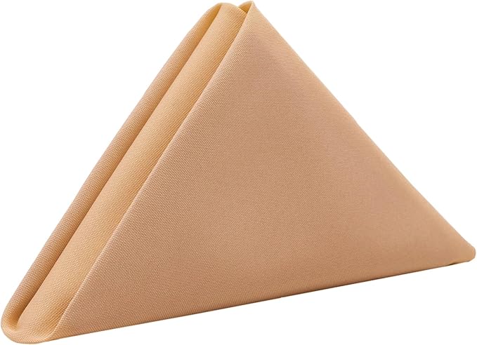 Your Chair Covers - 10 Pack 20 Inch Peach Cloth Polyester Napkins – Washable Dinner Fabric Napkins with Hemmed Edges for Weddings, Restaurants & Special Events