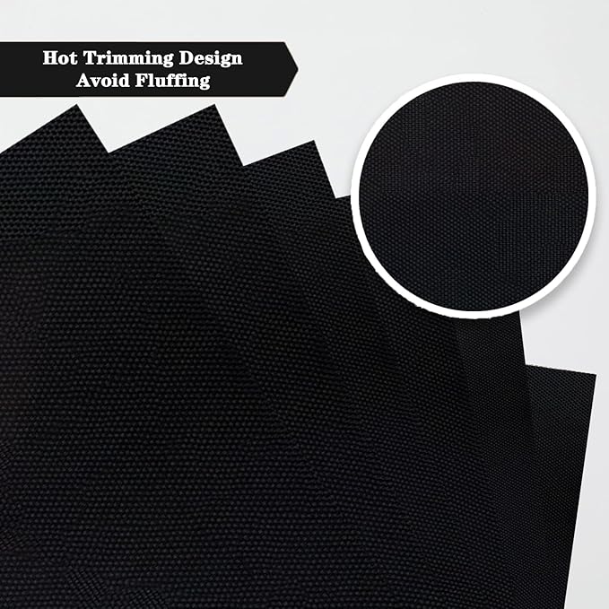 Black Placemats Set of 2 - Heat Resistant Non-Slip Place mats for Dining Table, Washable Durable PVC Vinyl Woven Table Mats (Black, 2)