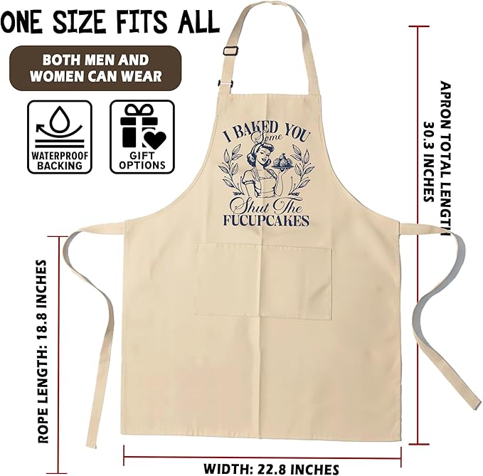 Funny Aprons for Women - Baking Gift for Women, Mothers Day Christmas Birthday Gifts, Perfect for Cooking, Bartending