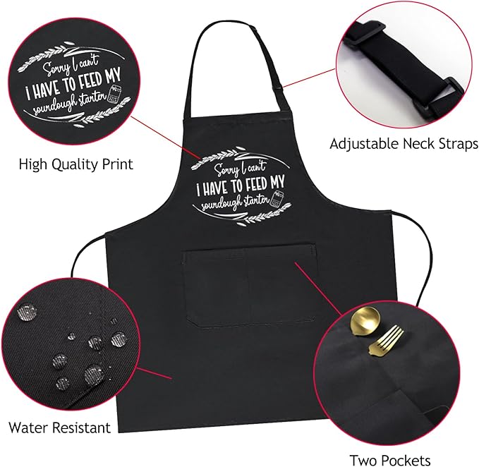 Funny Aprons for Women with Pockets, Cute Cooking Baking Kitchen Aprons for Mom Chef, Gifts for Birthday Christmas