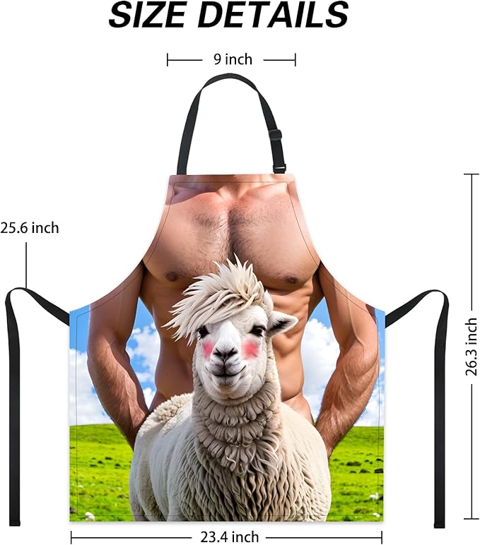 Funny Men Cooking Grilling Aprons Belly BBQ Funny Gag Gifts for Christmas, White Elephant Gift Exchange (Goat, One Size)