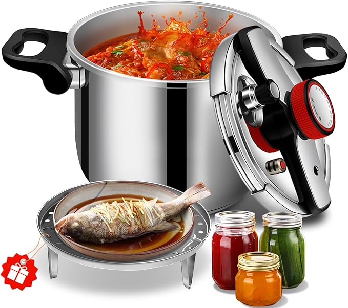 Pressure Cooker 304 Stainless Steel 10.57 quart pressure cooker, Induction Compatible, Gas Stovetop Compatible canners high pressure cooker olla de presión acero inoxidable pressure canner