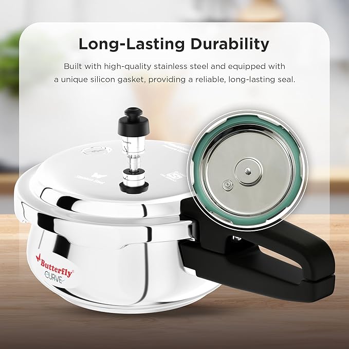 Butterfly Curve Stainless Steel Pressure Cooker - 2 Litres