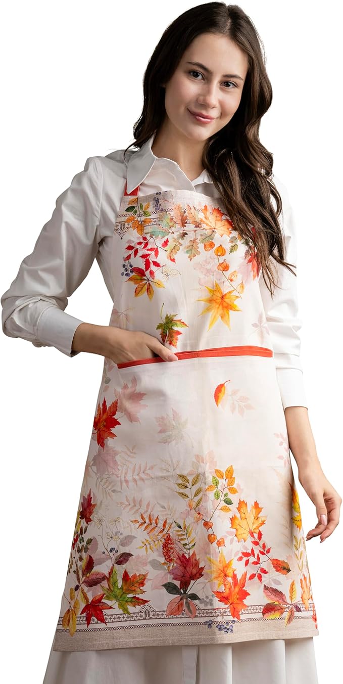 Maison d' Hermine 100% Cotton Apron for women with Pocket Kitchen Chef Apron for Men Cooking Mothers Day Gifts