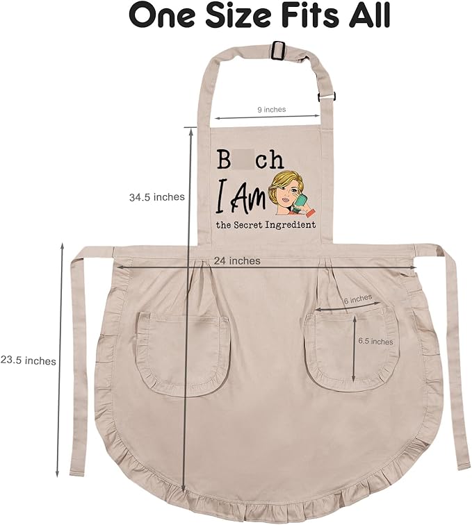 Miracu Funny Baking Cooking Aprons for Women w/Pockets, Hilarious Cute Kitchen Apron for Cooking, Humor Fun Birthday, Mothers Day Baking Gifts for Bakers Cook Wife Friend Mom Chef Daughter Girlfriend
