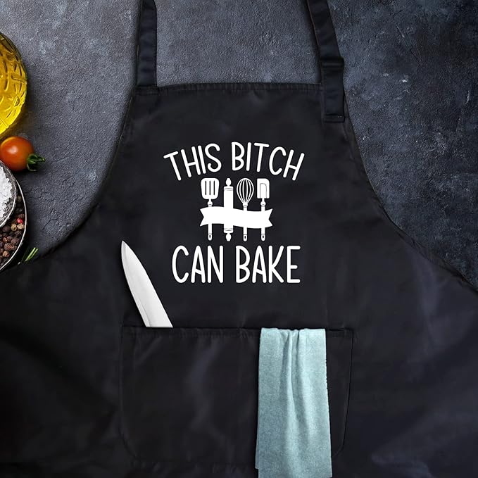 Funny apron for men Adjustable Waterproof with Pockets for Cooking Baking BBQ Gift Apron for Day, Birthday Gifts
