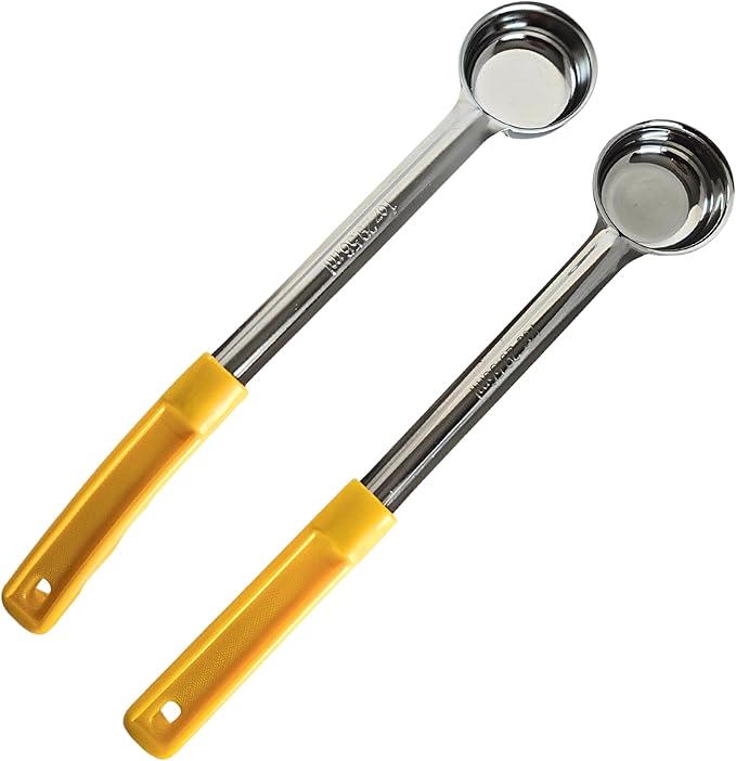1 Ounce Solid Stainless Steel Portion Control Ladle Spoon for Measuring and Serving; Commercial Grade Serving Scoops [Pack of 12]