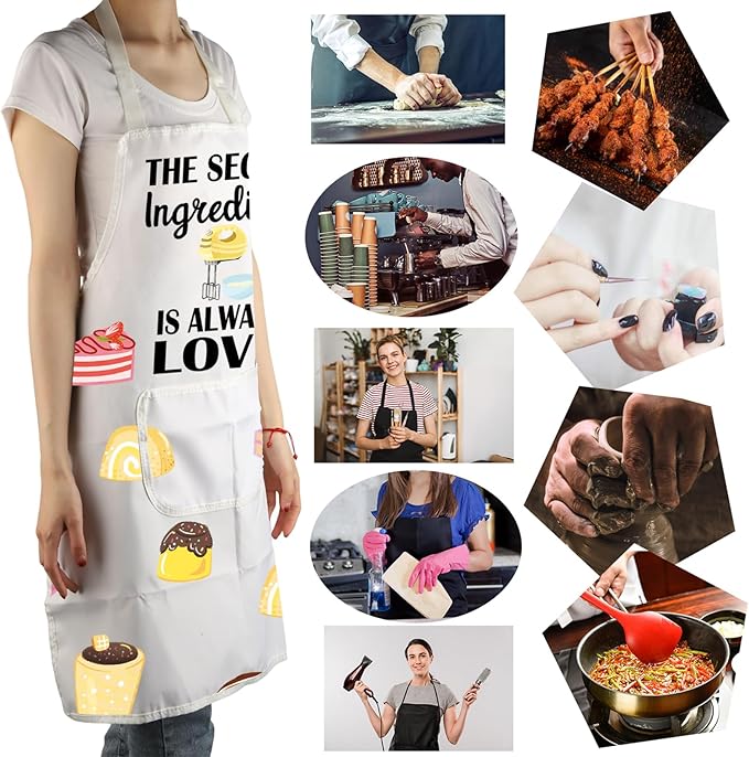 MBMSO Baking Apron the Secret Ingredient is Always Love Apron Baker Gifts Baking Cooking Gifts for Bake Lover Kitchen Apron