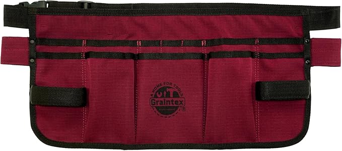 Graintex Heavy-Duty Ripstop Canvas Tool Apron – 12 Pockets, Adjustable Belt, Reinforced Stitching – Carpenter, Gardener, and DIY Utility Waist Apron