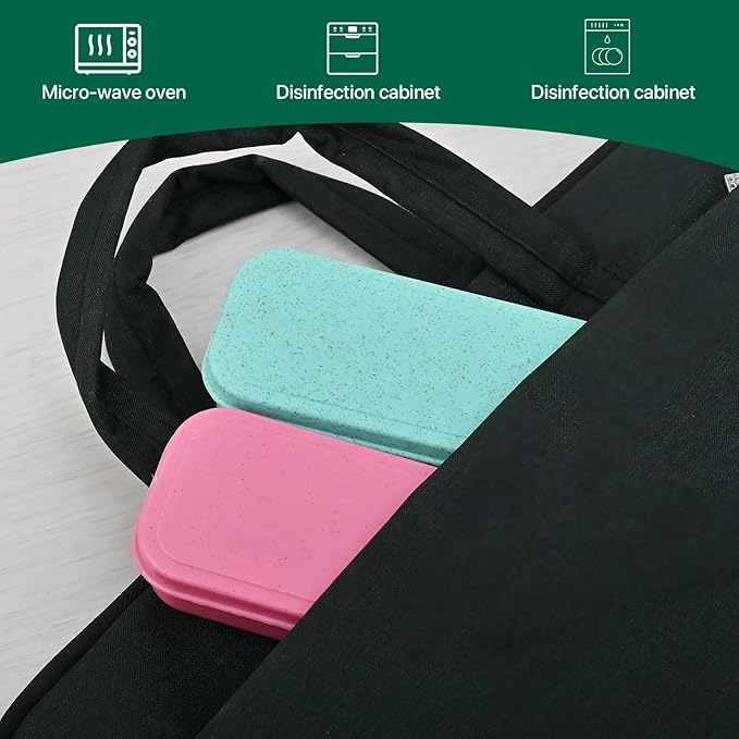 Travel Cutlery Case Portable Utensil Holder Large Travel Silverware Case Flatware Storage Box Camping Utensils Cutlery Cases for Fork Spoon Chopsticks Lunch Box, 9.6 x 2.1 inches (Beige, Green)