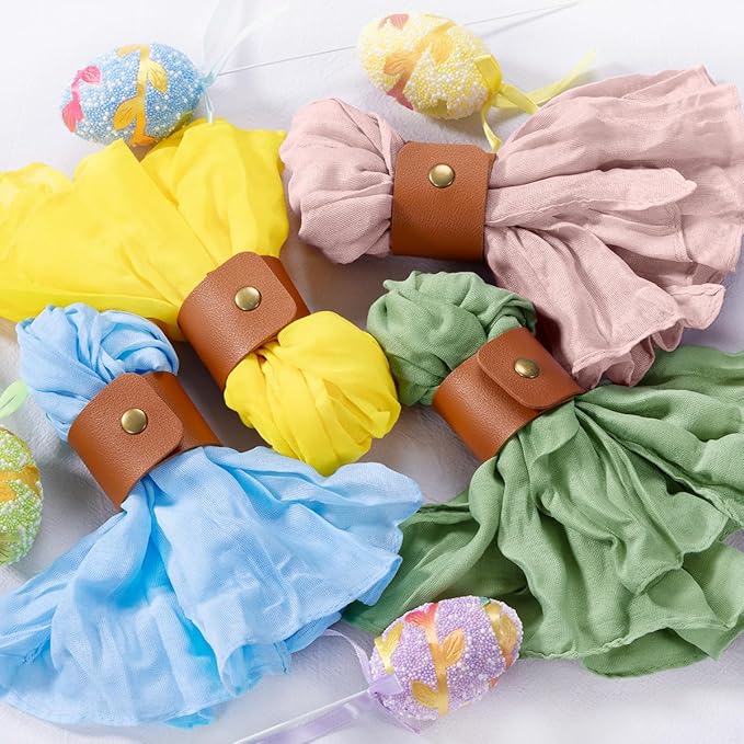 DeZerlor 20 Pack Easter Cheesecloth Napkins Easter Cloth Napkins Set of 20 Boho Cotton Gauze Napkins Bulk 21x21 Inches for Weddings Bridal Baby Shower Birthday Parties Spring Decor