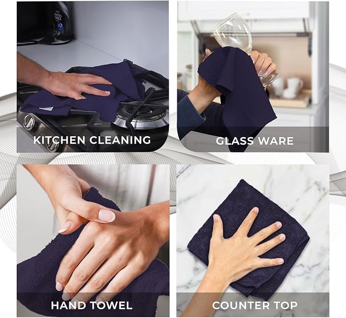 Avalon Towels Cotton Washcloths 24-Pack – 12 x 12 Inch Plum Super Soft & Absorbent Ring-Spun Cotton Wash Cloths for Face, Bath, Spa, Gym, Hotel & Cleaning