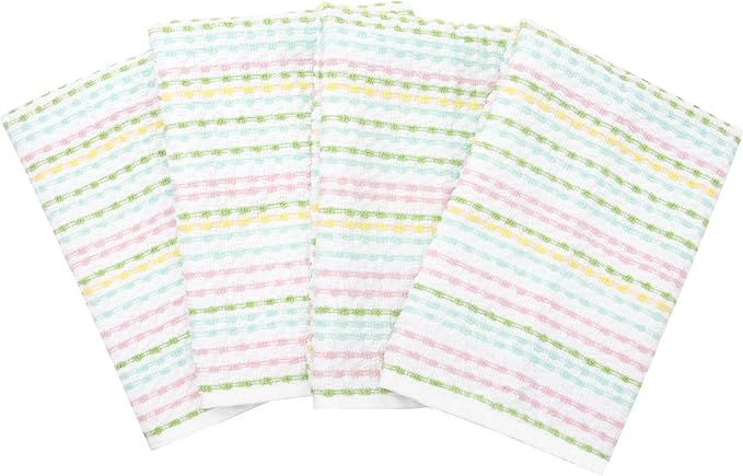 Ritz Pebble Bar Mop Towels: Highly Absorbent and Super Soft, 100% Cotton, Durable Super Absorbent Kitchen Bar Towels for Wiping Tables and Counters, 16x18, 4-Pack, Spring