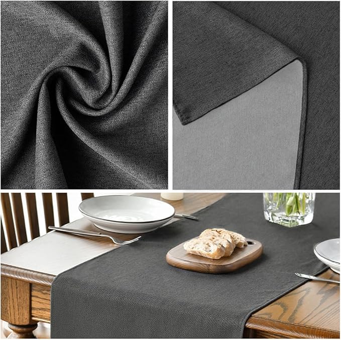 Artoid Mode Grey Table Runner, Seasonal Washable Kitchen Dining Table Decoration for Home Party Decor 13x36 Inch