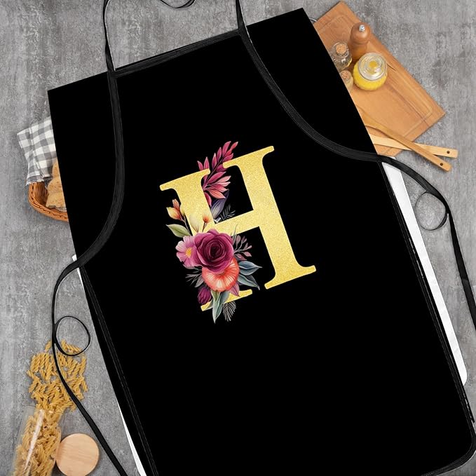 Monogrammed Aprons - A-Z Initial, Letter Aprons for Cooking and Baking