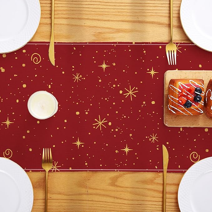 Christmas Decorations - Merry Christmas Table Runner 13x72 Inch,Xmas Trees Snowflakes Table Runner for Holiday Seasonal Winter Decoration Indoor Outdoor Party