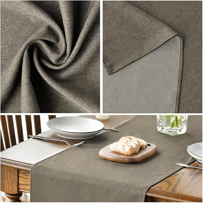 Artoid Mode Coffee Brown Table Runner, Seasonal Fall Washable Kitchen Dining Table Decoration for Home Party Decor 13x120 Inch