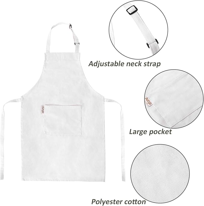 Adjustable Apron and Chef Hat Set for Cooking and Baking - Off White