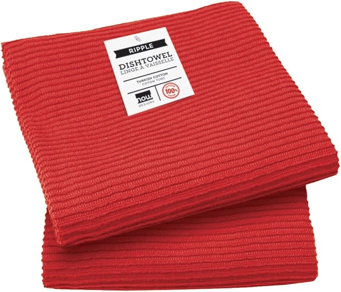 Now Designs Ripple Kitchen Towel, Set of 2, Red