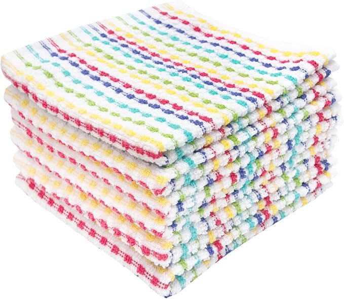 Ritz Pebble Bar Mop Towels: Highly Absorbent and Super Soft, 100% Cotton, Durable Super Absorbent Kitchen Bar Towels for Wiping Tables and Counters, 12x12, 6-Pack, Summer