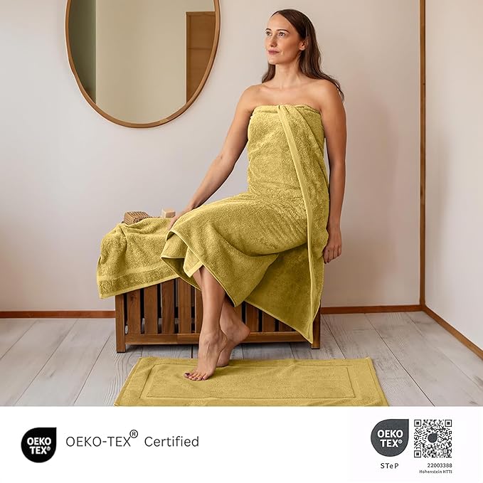 Classic Turkish Towels CTT - Premium Turkish Jumbo Bath Sheet, 100% Turkish Cotton, Absorbent & Ultra Comfy Bath Towel Sheets for Hotel & Spa | 40"x80" (Primrose Yellow)