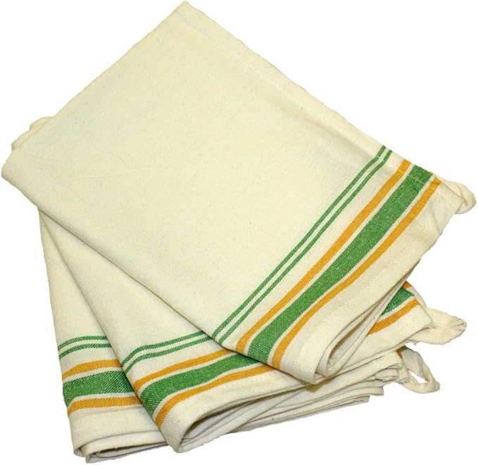 Stitch 'Em Up Retro Stripe Towels 18"X28" 3/Pkg-Green Stripe