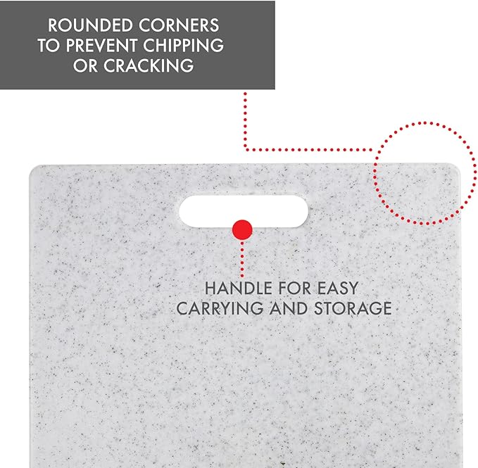 Dexas Superboard Cutting Board with Handle 11 x 14.5 inch Blue Granite, Kitchen Prep Board, Dishwasher Safe, Non-Porous Poly Surface, Made in USA