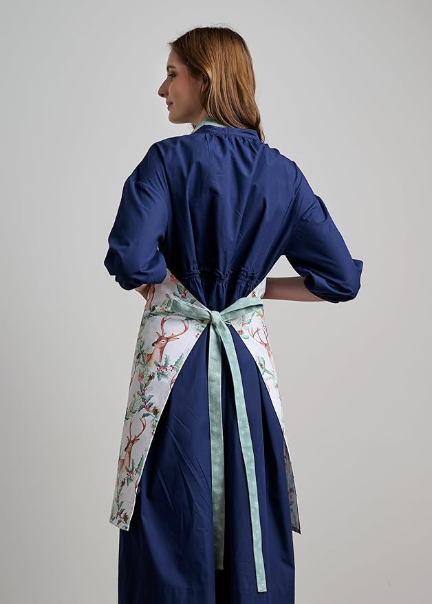 Maison d' Hermine 100% Cotton Apron for women with Pocket Kitchen Chef Apron for Men Cooking Mothers Day Gifts