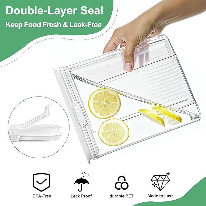 Cereal Containers Storage, 3 PCS PET Airtight Food Storage Containers With Lids (4L/135.2oz) For Kitchen Pantry Cabinet Organization, Plastic Clear BPA-Free Canister Set For Dry Food Flour Sugar Rice