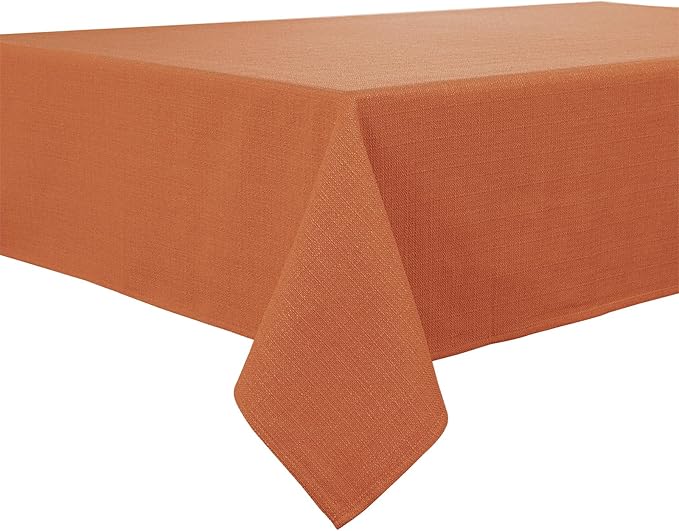 BALCONY & FALCON Rectangle Tablecloth Washable Wrinkle Resistant and Water Proof Table Cloth Decorative Linen Fabric Tablecloths for Dining Parties Kitchen Wedding and Outdoor Use (Cinnamon, 55x95)