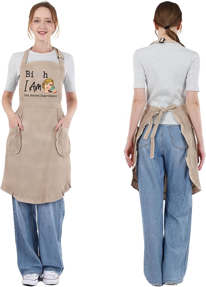 Miracu Funny Baking Cooking Aprons for Women w/Pockets, Hilarious Cute Kitchen Apron for Cooking, Humor Fun Birthday, Mothers Day Baking Gifts for Bakers Cook Wife Friend Mom Chef Daughter Girlfriend