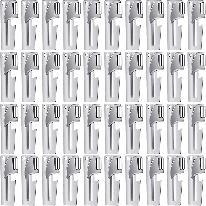 40 Pack P-38 Can Opener Manual Military Style Survival Kit Stainless Steel Camping Can Opener Portable Army Survival Kits Emergency Can Tool for Travel Camping