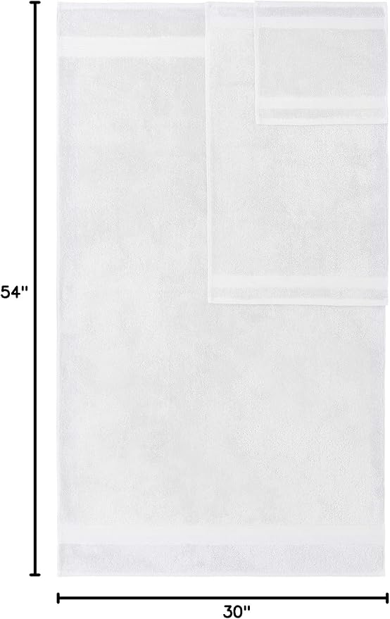 Classic Turkish Towels CTT - Premium 4 Piece Bath Towel Set, Made with 100% Turkish Cotton, Quick Drying, Highly Absorbent & Comfy Towels for Spa & Hotel | 30"x54" (White)