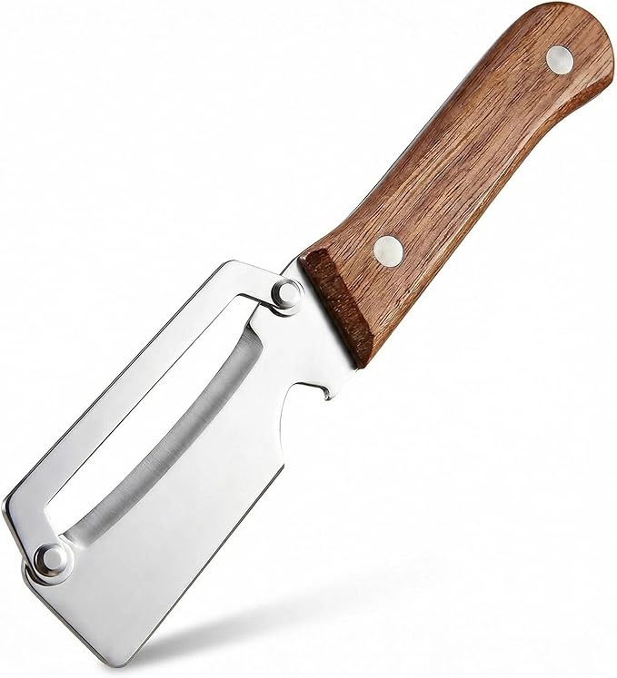 Multifunctional Premium Vegetable Peeler with Wooden Handle, Stainless Steel Blade & Bottle Opener, Non-Slip Kitchen Tool for Fruit, Apple, Potato, Pumpkin, Papaya, Zucchini (2pcs)