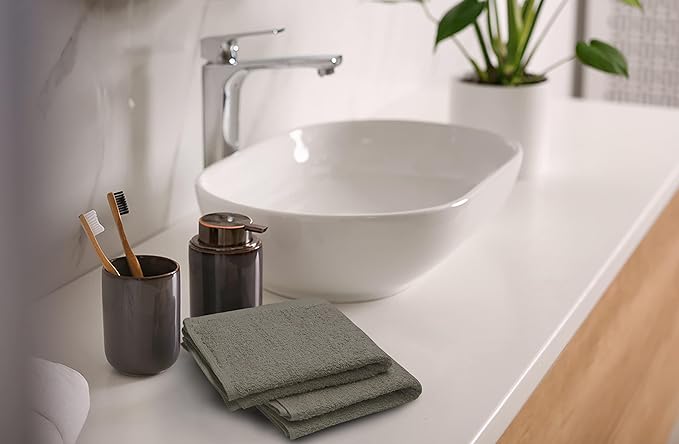 Softolle 100% Cotton Ring Spun Wash Cloths – Bulk Pack of Washcloths – 12x12 Inches – Wash Cloth for Face, Highly Absorbent, Soft and Face Towels (Taupe, 60 Pack)