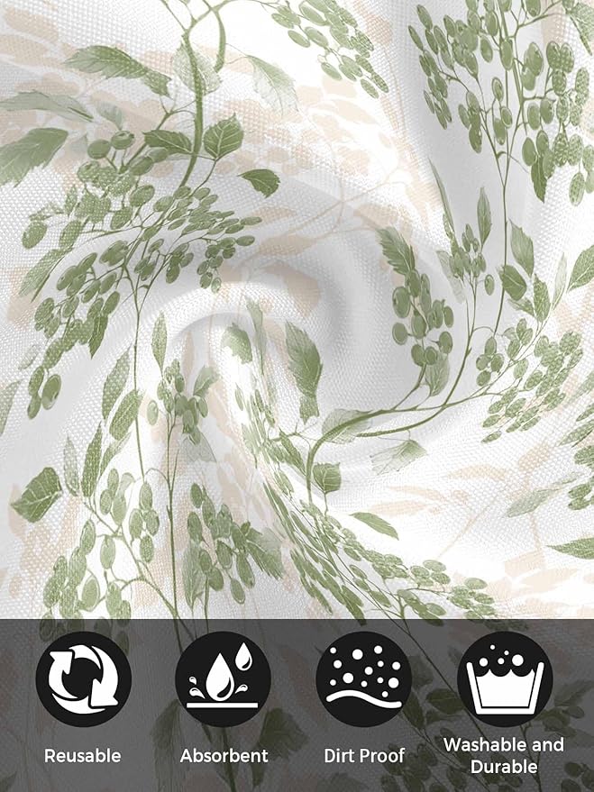 Sage Green Leaves Cloth Napkins Set of 6 - Washable Dinner Napkins Reusable Table Napkins for Home Party Weeding Dining Table Setting Decoration,Oversized 20"x20" Wildflower Herbs Floral Spring Summer